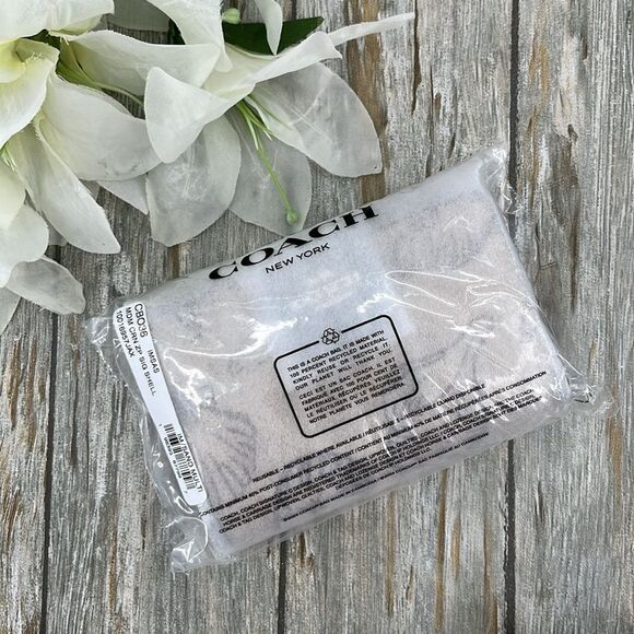 Coach Medium Corner Zip Wallet In Signature Canvas With Shell Print Bag Purse - Picture 9 of 13